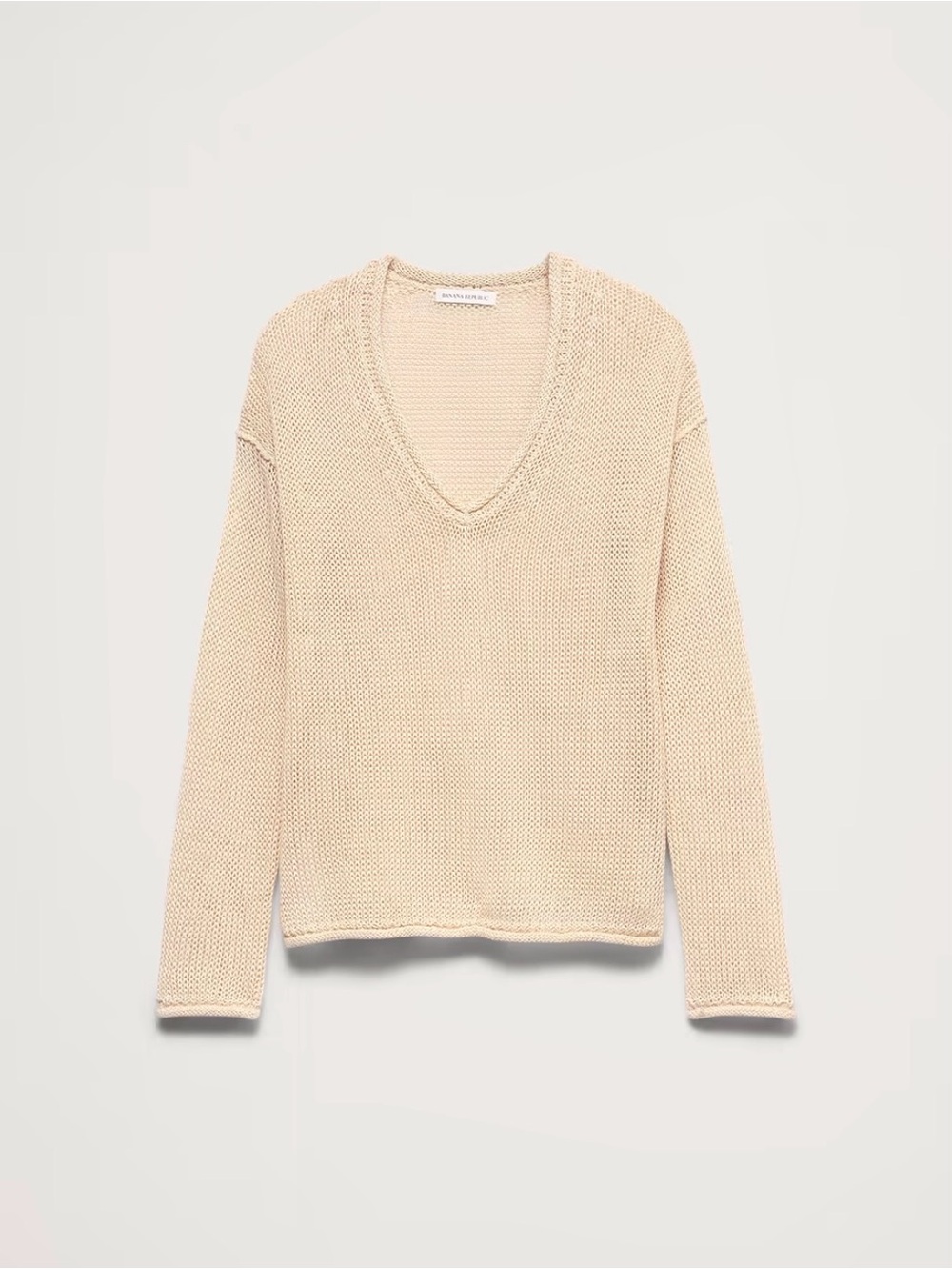 Banana Republic Light Cream V-Neck Sweater